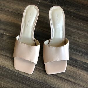 Marc Fisher Leather Powder Pink Square Heels, 6M